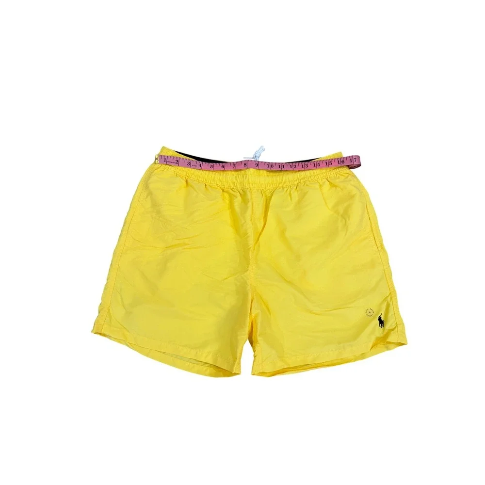 Polo‎ Ralph Lauren Mens XL Yellow Swim Trunks Mesh Lined Embroidered Pony Logo